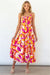 Large Floral Abstract Smocked Bodice Maxi Shewin 