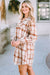 Latte Plaid Print Babydoll Dress Kentce 