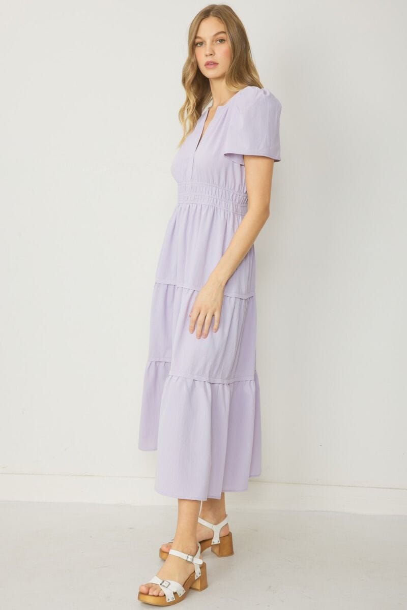 Lavender Puff Sleeve Maxi Dress entro 