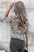 Leopard Collar Long Sleeve Button Top Kentce 