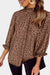 Leopard Frilled Neck Ruffled Blouse Shiying 