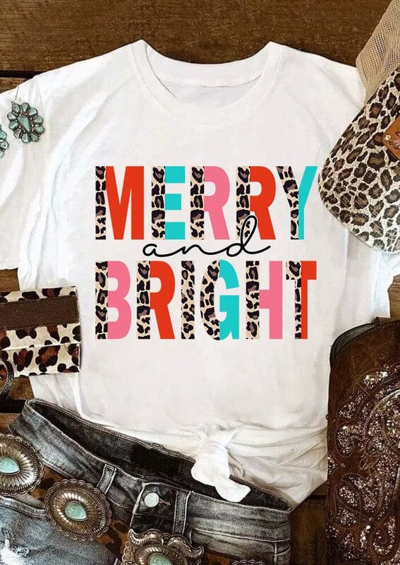 Leopard Merry & Bright Tee Kentce 