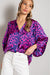 Leopard Patten V Neck Silky Blouse Eesome 