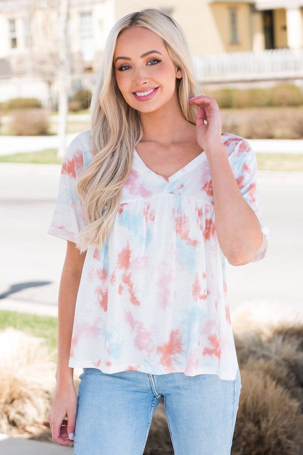 Light Tie Dye Flowy Top Kentce 