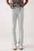 Light Wash Blush Frayed Hem Flare Jeans Q2 