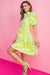 Lime Floral Button Down Dress Flying tomato 