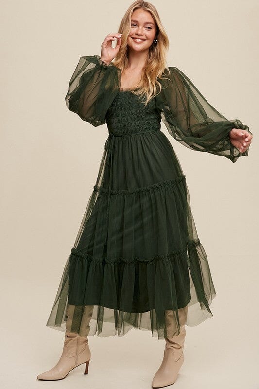 Longsleeve Mesh Tiered Maxi listicle 