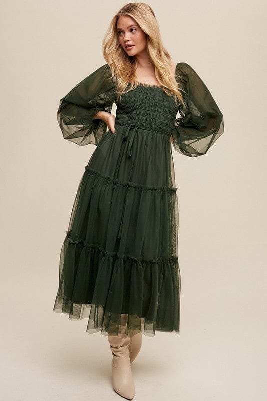 Longsleeve Mesh Tiered Maxi listicle 