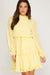 Longsleeve Ruffled Tie Waist Dress she + sky 