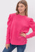 LS Brushed Knit Pleated Shoulder Top Cherish 