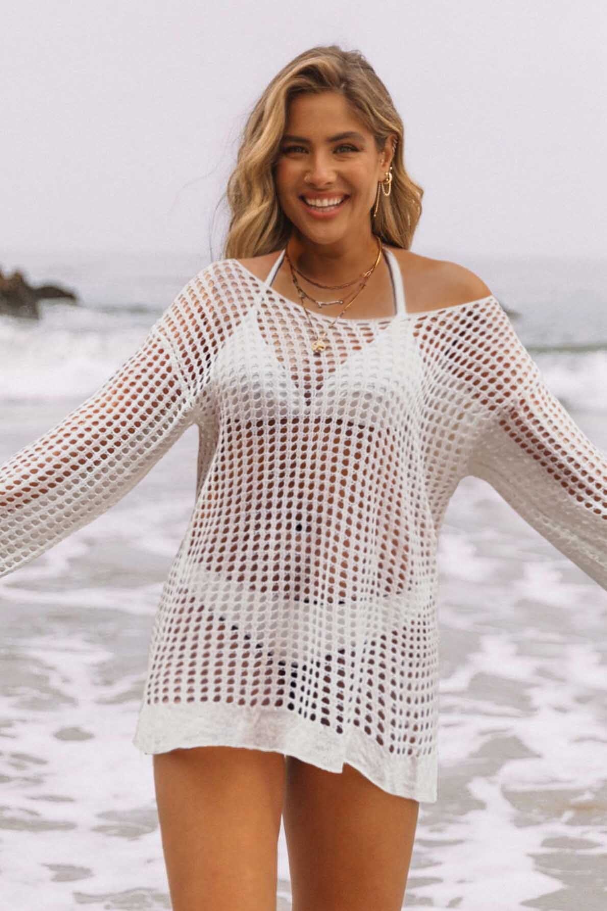 L/S Crochet Coverup charmo 