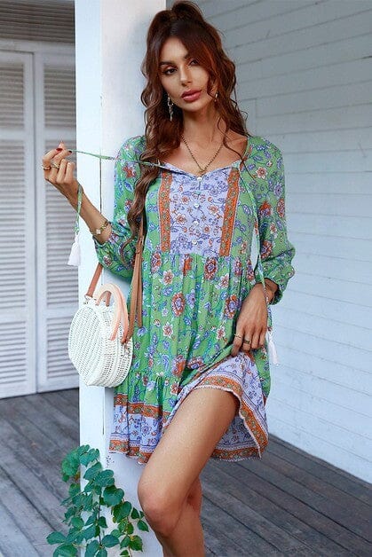 L/S Floral Paisley Dress supreme fashion 