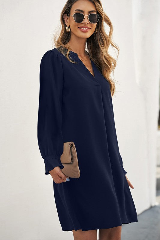 LS Navy Shift Dress Kentce 