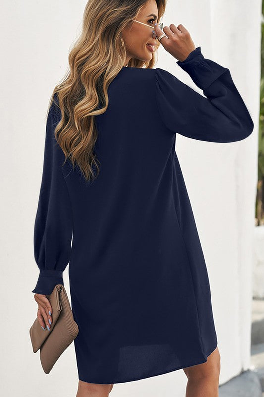 LS Navy Shift Dress Kentce 