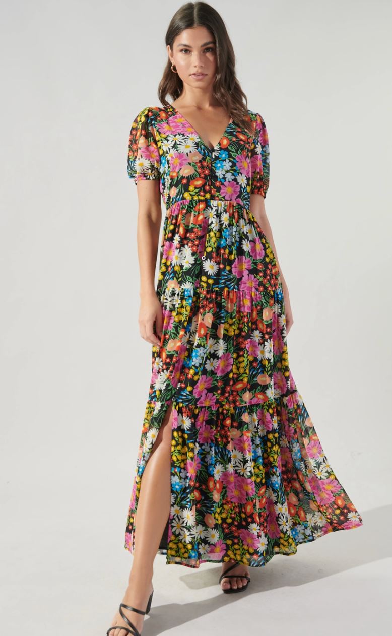 Lupita Floral Monaco Tiered Maxi Dress Sugarlips 