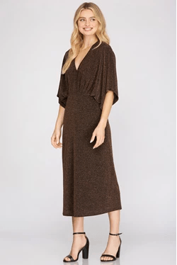 Lurex Dolman Sleeve Midi she + sky 