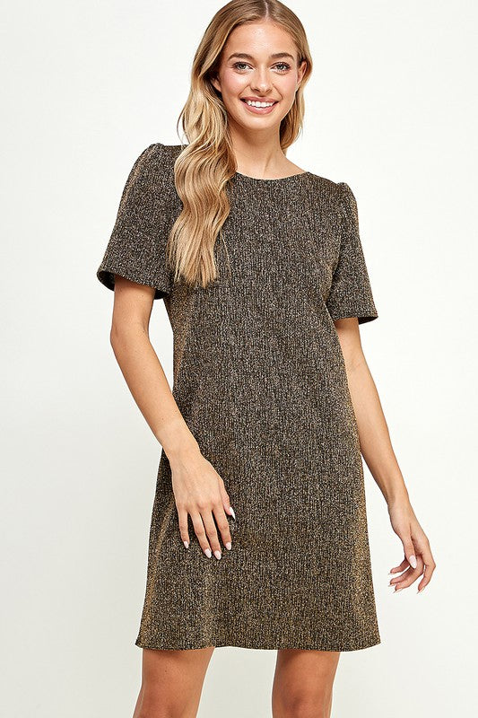 Lurex Shimmer Shift Dress 2 hearts 