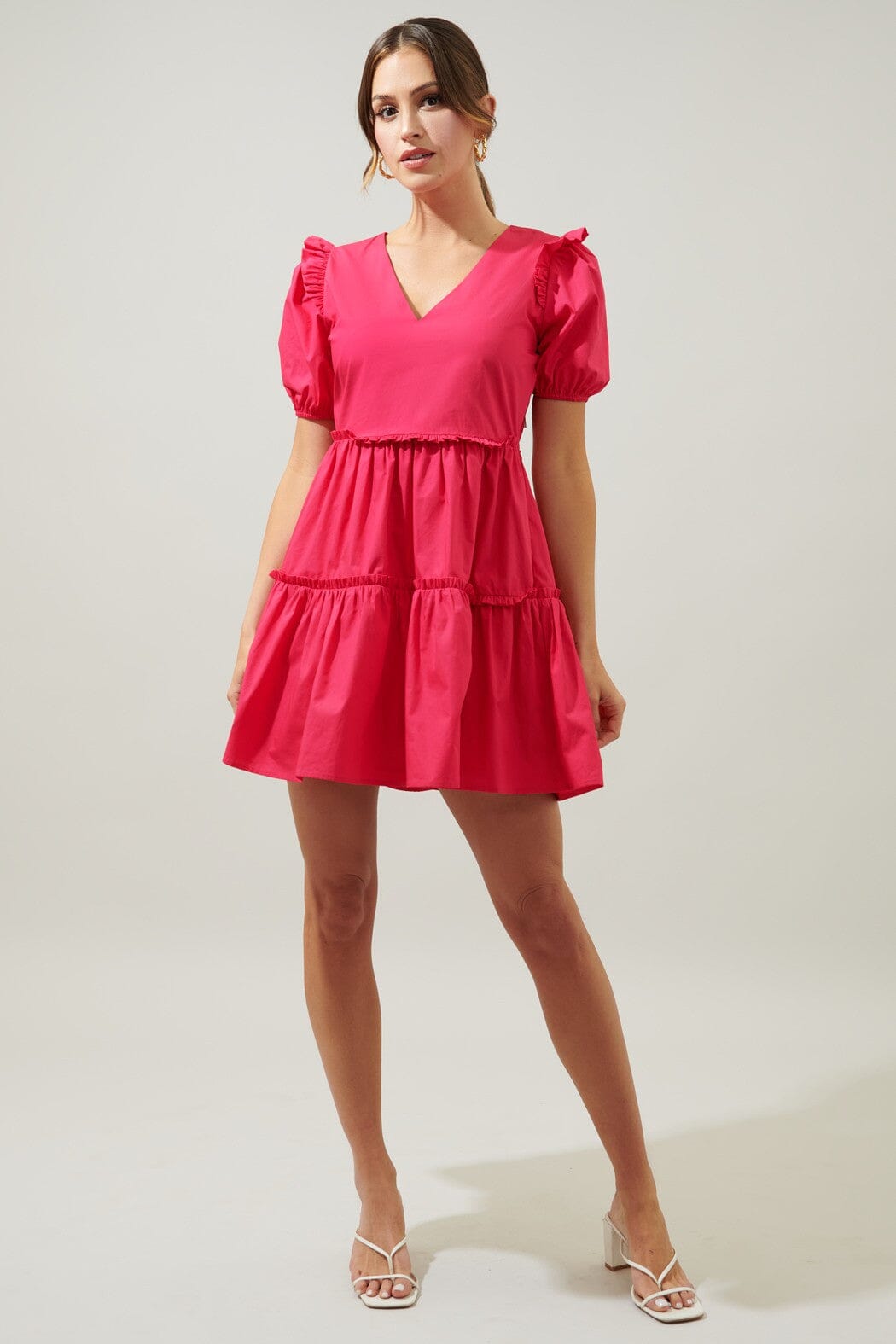 Madrigal Poplin Tiered Mini Dress Sugarlips 