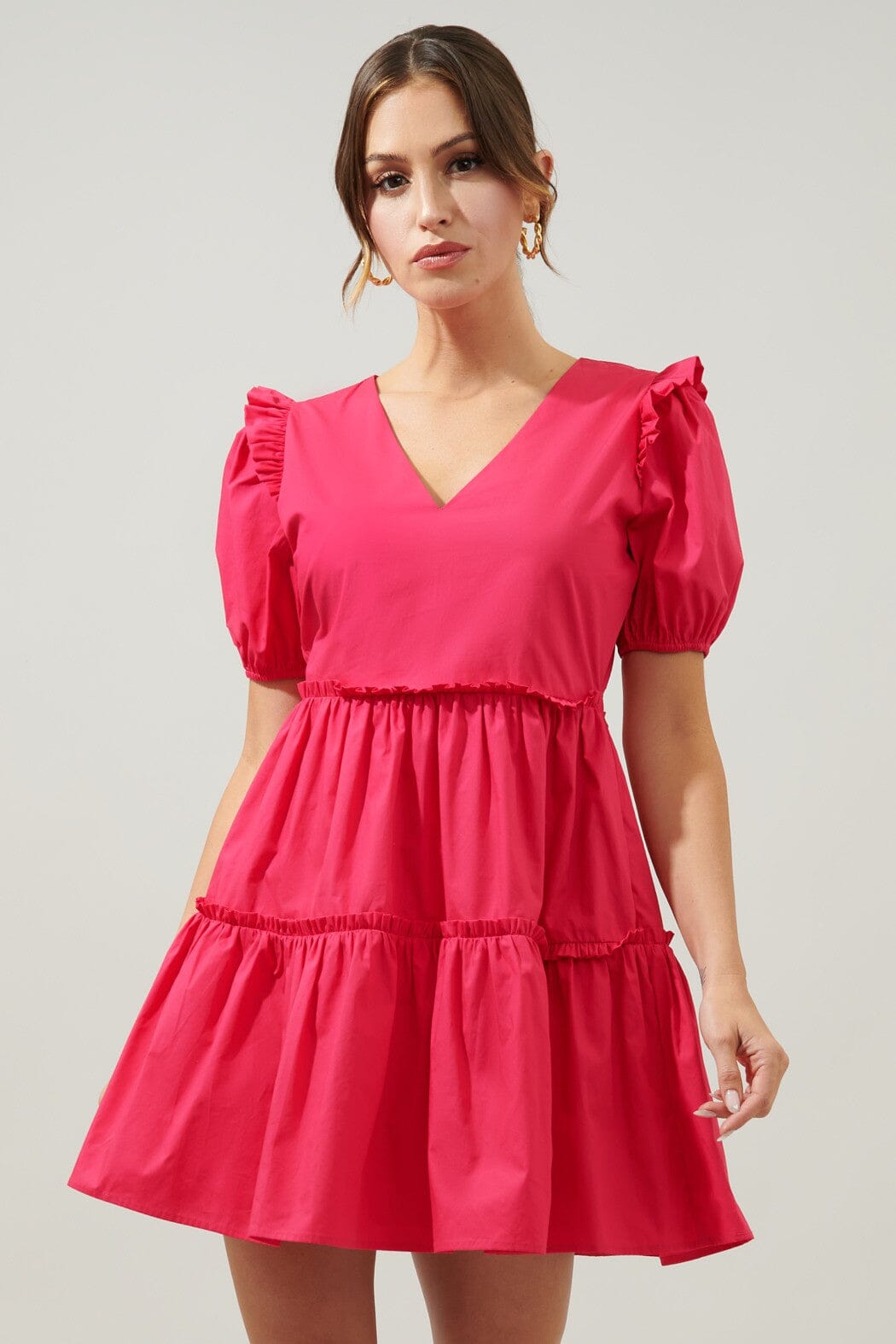 Madrigal Poplin Tiered Mini Dress Sugarlips 