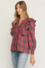 Magenta Ruffle Front Plaid entro 