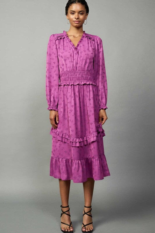 Magenta Surplice Smocked Waist Midi current air 