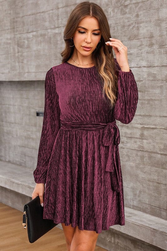 Merlot Textured Velvet Dress Kentce 