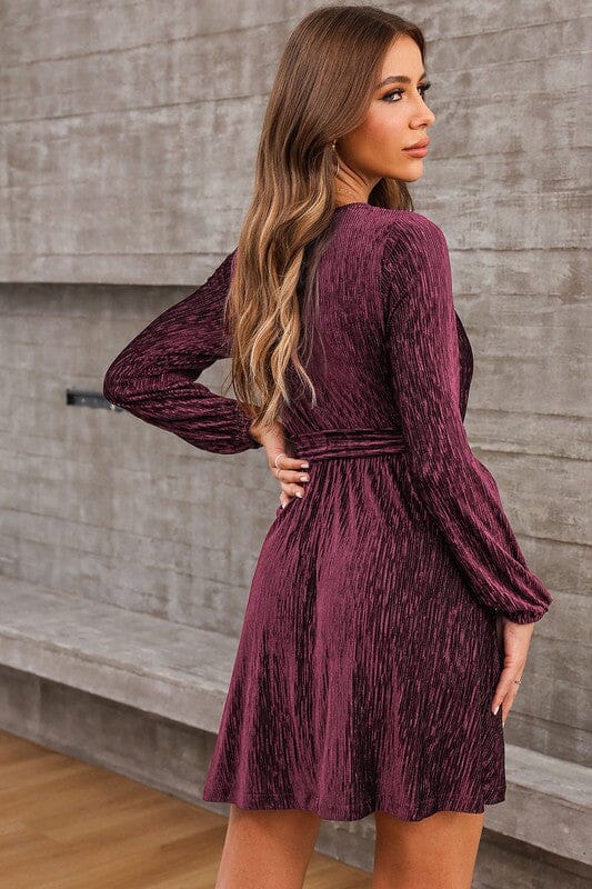 Merlot Textured Velvet Dress Kentce 