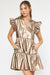 Metallic Faux Leather Tiered Dress entro 