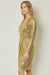 Metallic Gold LS Drape Dress entro 