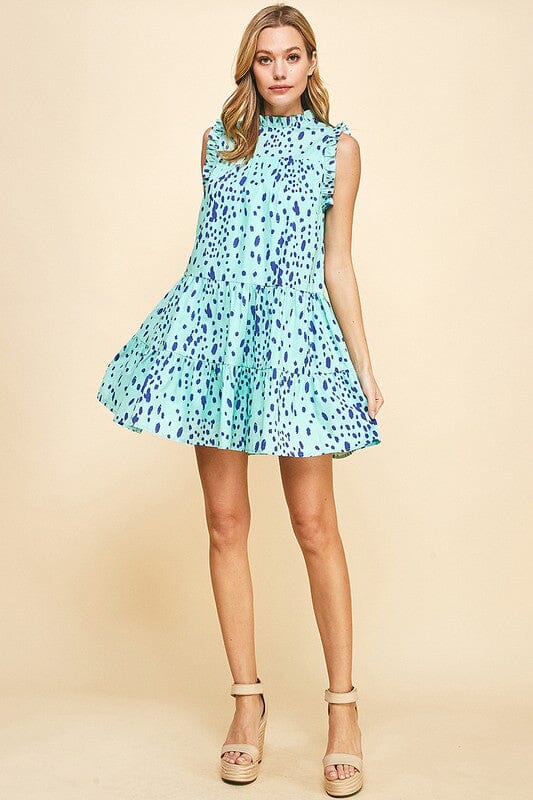 Mint/Blue Dotted Dress – SNAP-Something New And Pretty