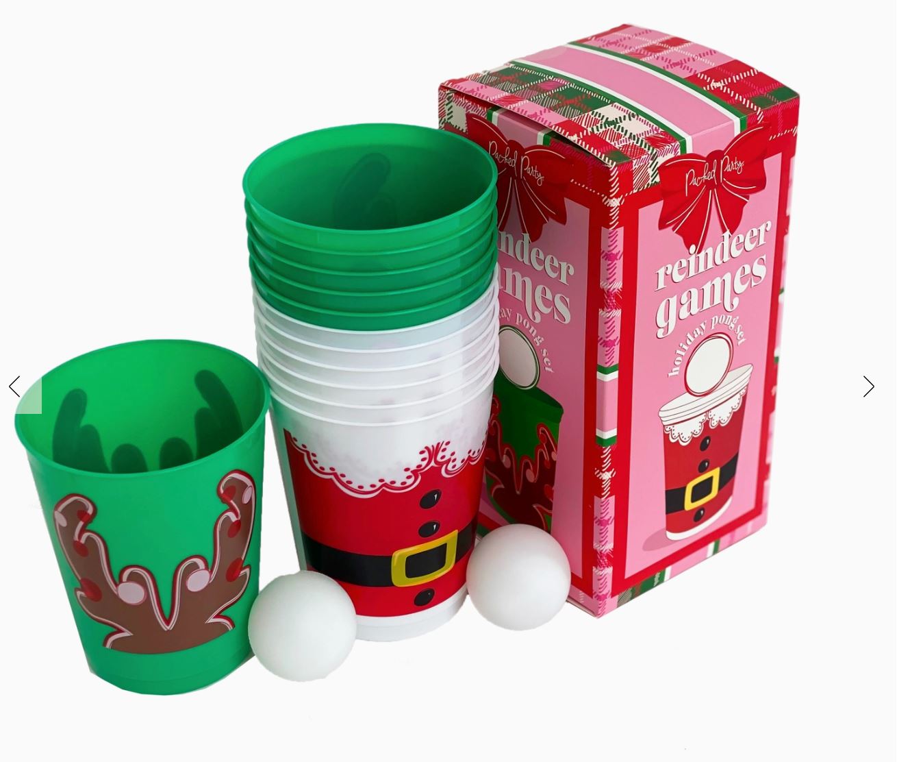 MM Reindeer Games Holiday Pong Set Packed Party 