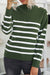 Mock Neck Striped Sweater with Buttons Kentce 