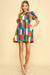 Mod Print Puff Sleeve Dress TCEC 