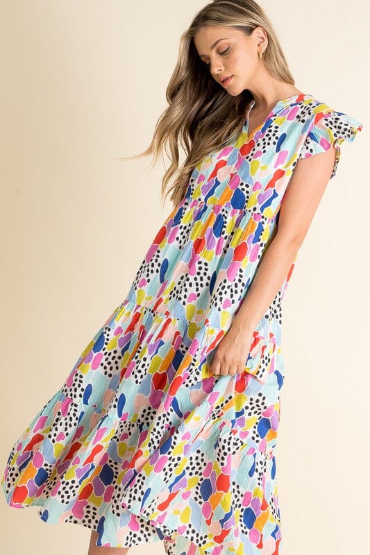 Multicolor Spotted Maxi Dress thml 