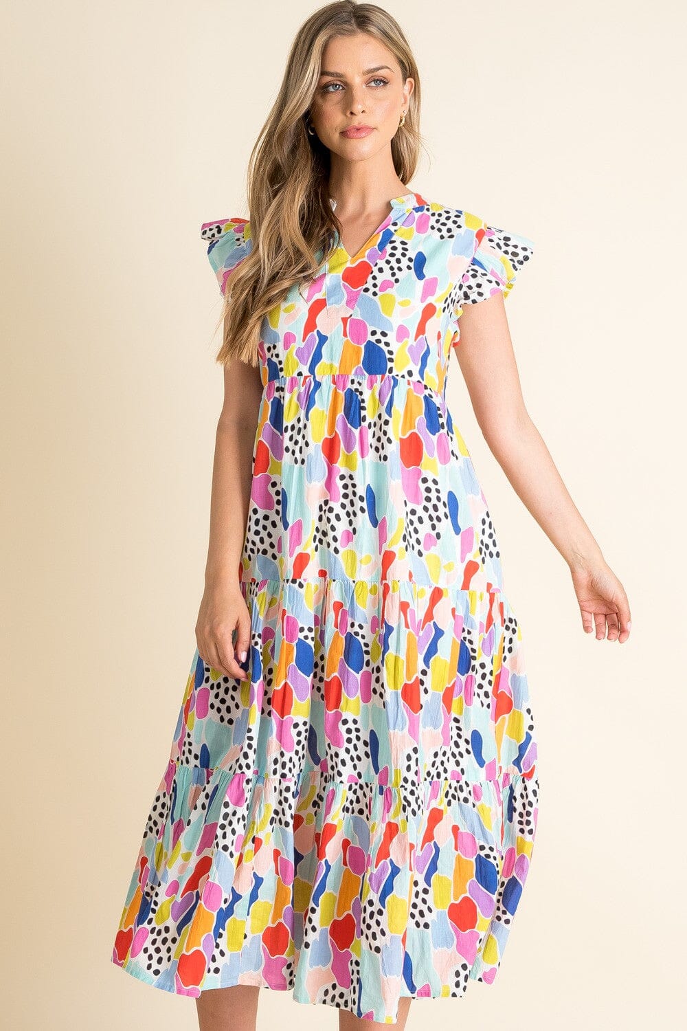 Multicolor Spotted Maxi Dress thml 