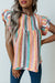 Multicolor Striped Tiered Ruffle Cap Sleeve Top Shewin 