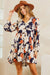 Navy Floral Button Down Swing Dress Mittoshop 