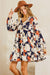 Navy Floral Button Down Swing Dress Mittoshop 