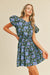 Navy Floral Print Cut Out Dress &merci 