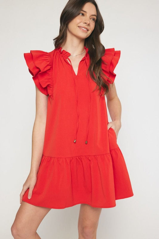 NEW COLORS Double Flutter Dress entro 