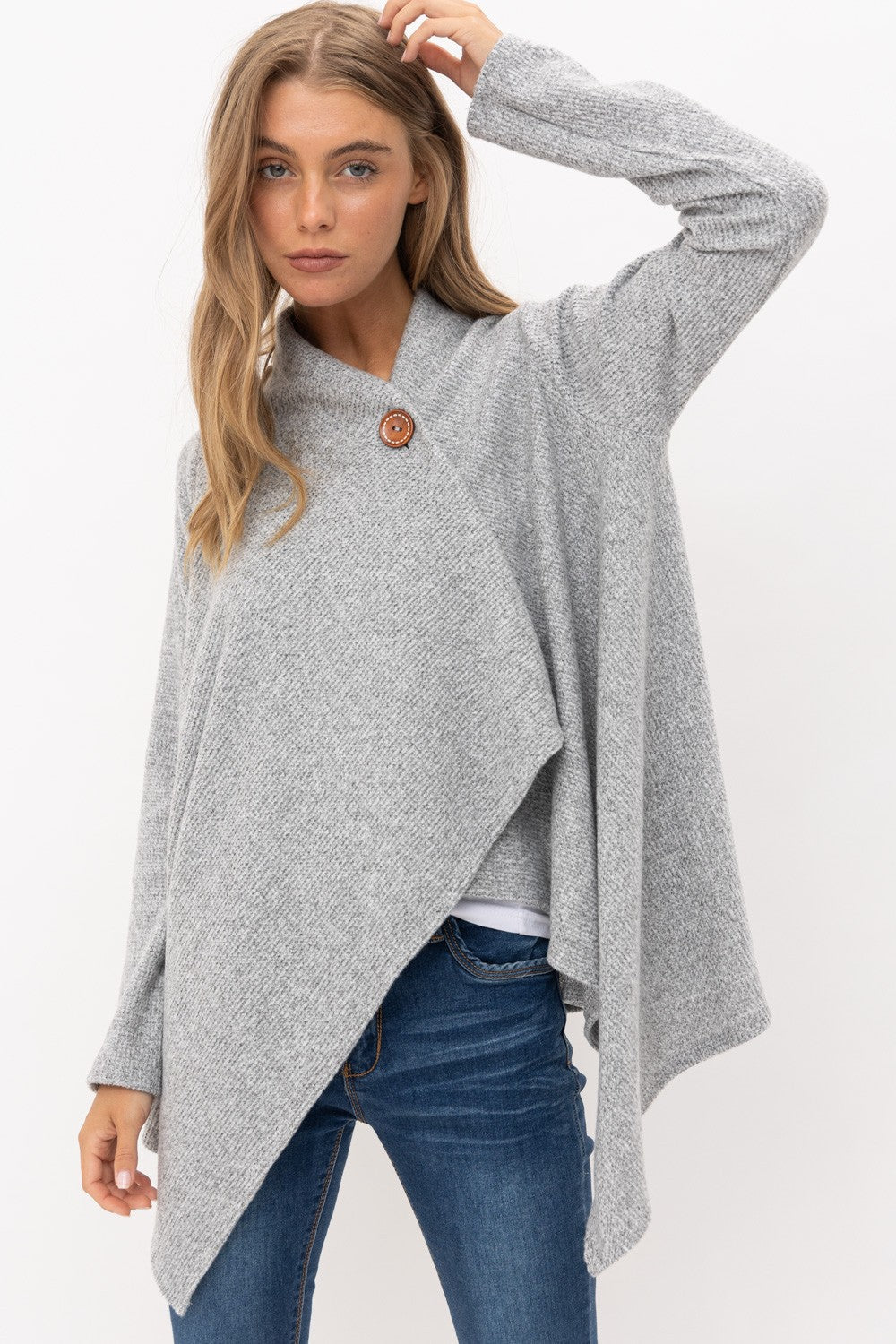 One Button Brushed Thermal Cardigan Cherish 