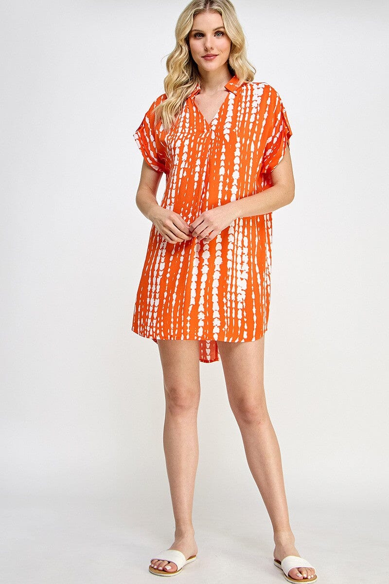 Orange Watercolor Dotted Dress Solution 