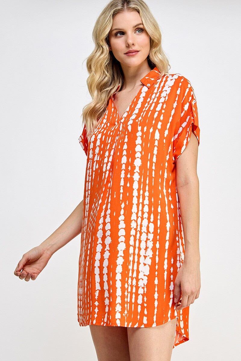Orange Watercolor Dotted Dress Solution 