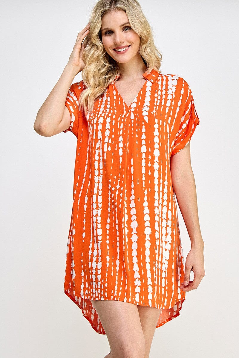 Orange Watercolor Dotted Dress Solution 