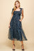 Organza Midnight Floral Tie Shoulder Midi TCEC 