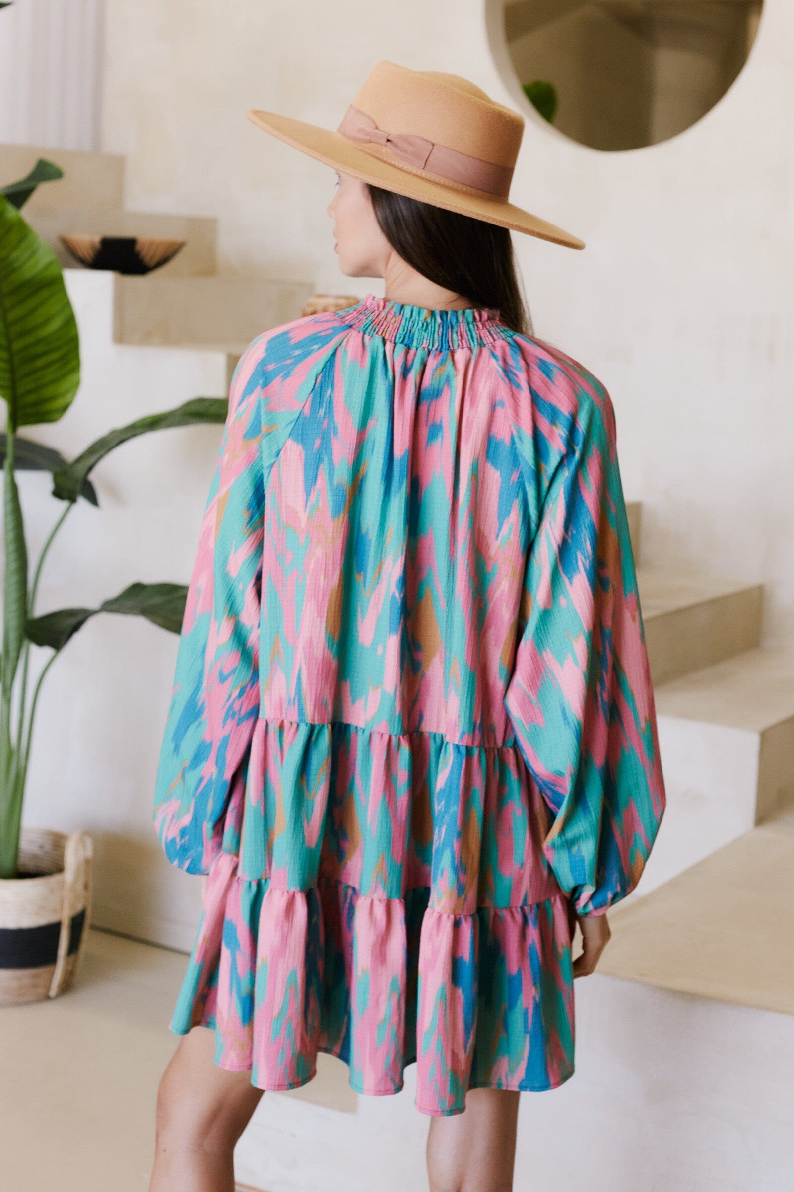Paintbrush L/S Dress peach love california 