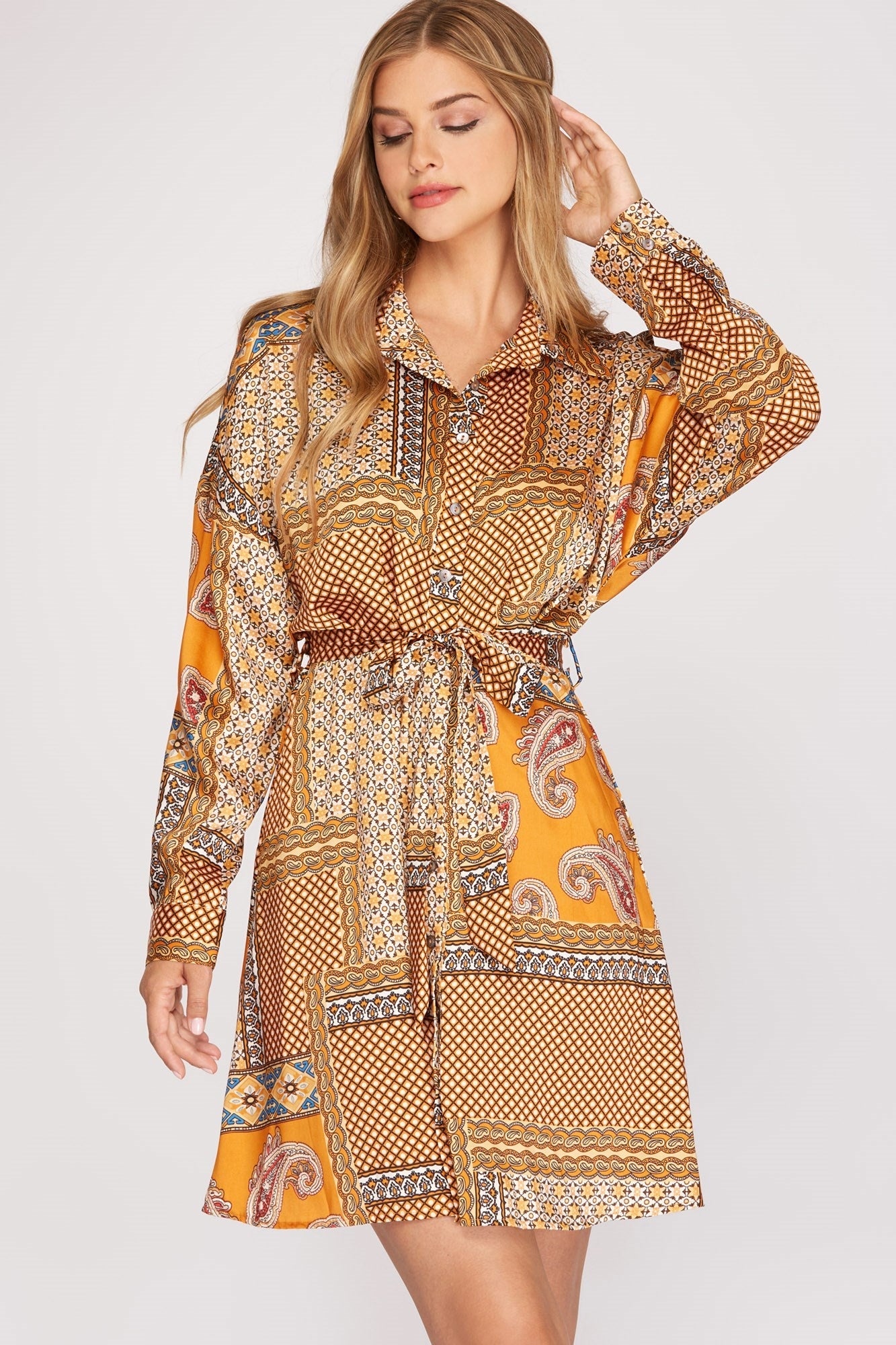 Paisley Patchwork Shirtdress she + sky 