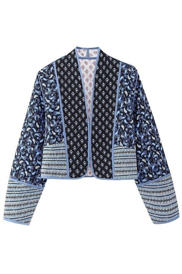 PAISLEY PRINT REVERSIBLE CROP JACKET Sundayup 