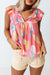 Pastel Brushstroke Top with Ties Shewin 