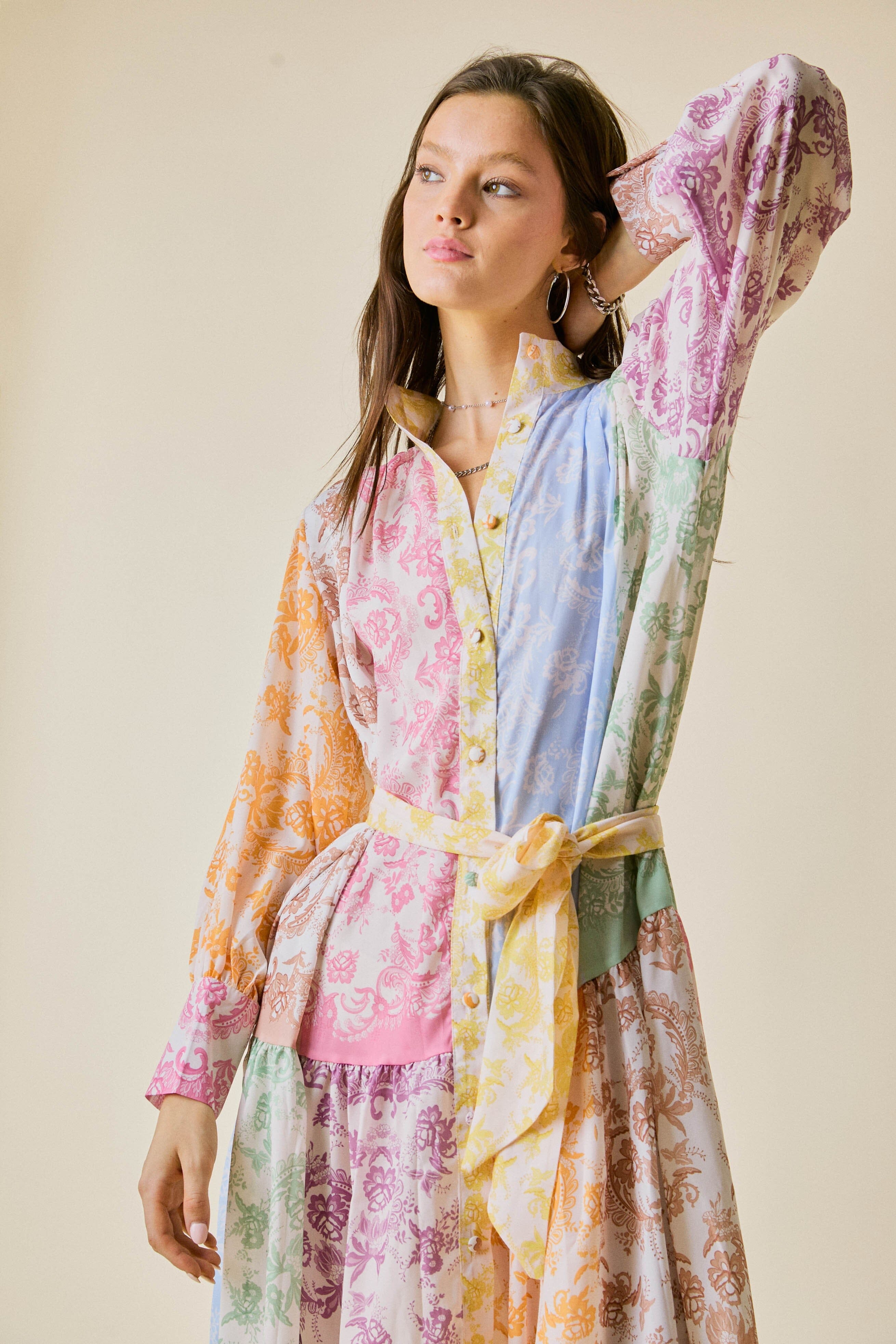 Pastel color block dress hot sale